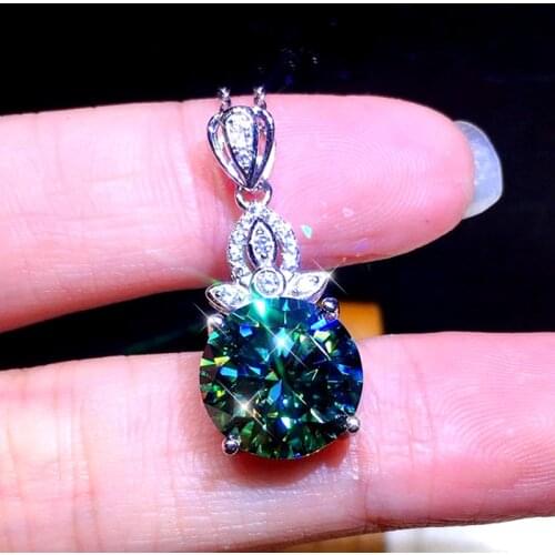 Huitan Novel Design Womens Necklace New Inlaid Round Green Cubic Zirconia Elegant Female Party Jewelry Exquisite Gift Drop Ship