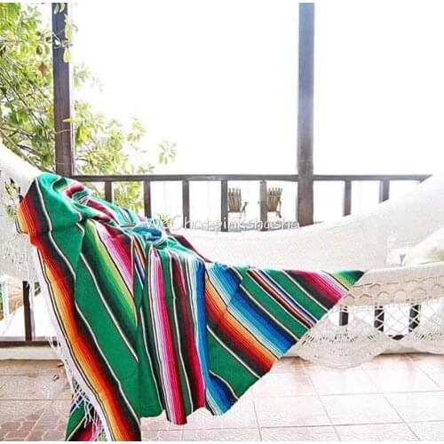 8 colors Ethnic Style Beach Blanket Home Tapestry camping Picnic Travel Plane Mat Cotton Mexican Indian Handmade Rainbow Blanket