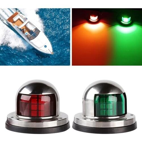 1 Pair Stainless Steel 12V LED Bow Navigation Light Sailing Signal Light For Yacht Warning Light Boat Accessories Marine