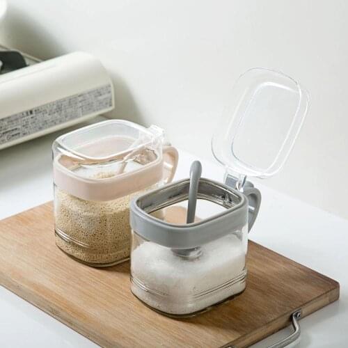 1pc Glass Spice Jar Seasoning Box Spice Container Set Salt and Pepper Storage Box Container Kitchen BBQ Spice Bottles Organizer