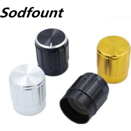 10pcs 15*17mm aluminum alloy hole 6MM potentiometer knob metal volume adjustment rotating plum cover