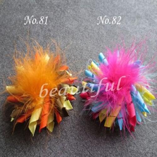 100 pcs New Girls Feather Corker Topknot Hair Accessories bow free shipping