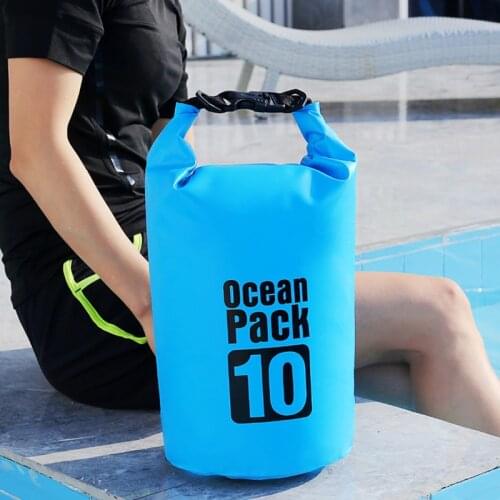 10L 20L 30L Ocean Pack Dry bag Outdoor Waterproof bag Swimming Rafting Beach bag Adjustable Strap 500D PVC