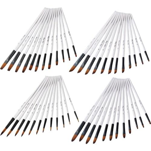 12x Artist Paint Brush Quality Art Craft Beginner Kids Oil Painting Watercolor