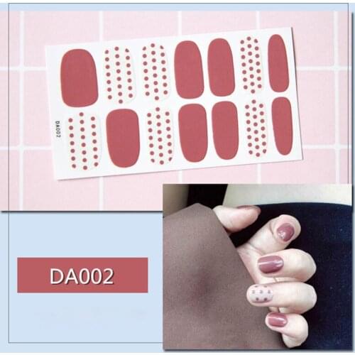14 Stickers/Pcs Full Cover Nail Stickers Korean Waterproof Nail Polish Wraps DIY Nail Art Salon Designer Safe Environment