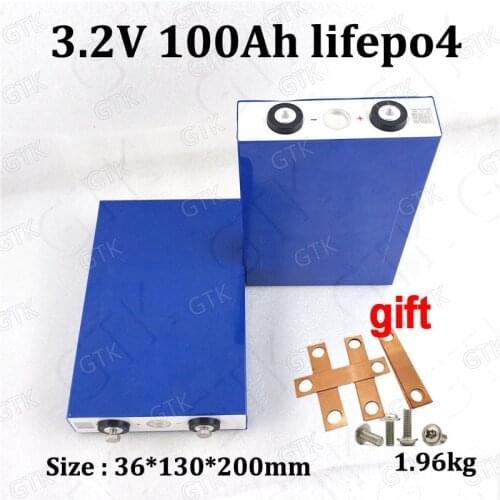 16PCS GTK 3.2v 100Ah lifepo4 battery cell 3.2v rechargeable deep cycle for DIY 48V 400AH 200AH AGV Solar Power System inverter