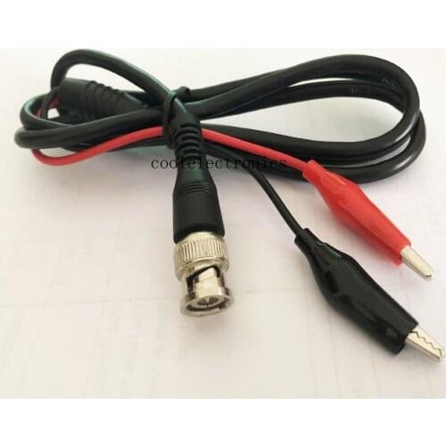 2pc 110cm BNC Plug Male Q9 to Double Alligator Clip Test Cable Probe Leads Oscilloscope Test Cable