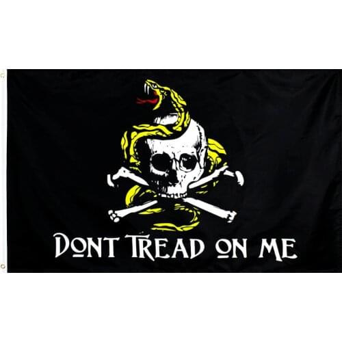 60x90cm/90x150cm Skull Gadsden Snake Flag 2x3ft/3x5ft Dont Tread On Me Banner