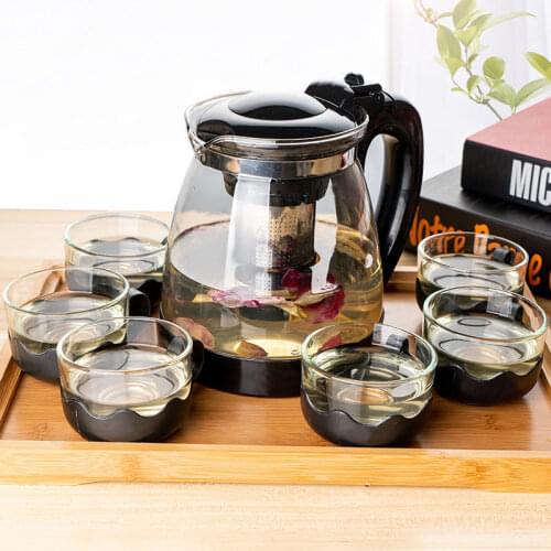 Large heat-resistant borosilicate glass teapot transparent teapot flower tea set general kettle office household tools tea pots