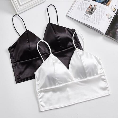 Sexy Women Sexy Strap Silk smooth Plunge Bralette Bra Sleeping brassiere Push Up Bras sexy lingerie Top wireless bra top