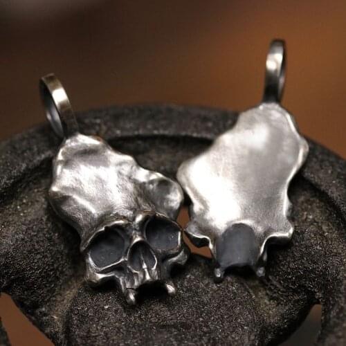 EYHIM Punk Skull 316L Stainless Steel Silver Color Necklace Pendant Fashion Gothic Biker Mens Jewelry