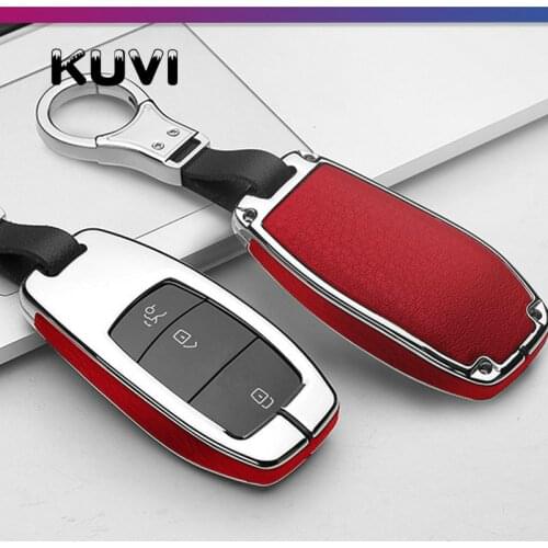 Alloy Leather Car Key Cover Case Shell Bag Protective Key Ring For Mercedes Benz 2017 E Class W213 2018 S class Accessories