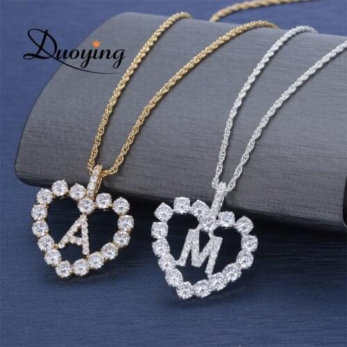 Duoying 2019 New Necklace Zirconia Pendant with Letter Pendant Personalized Custom Jewelry Letter Charms