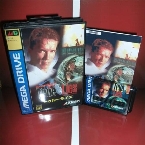 MD games card - True Lies Japan Cover with Box and Manual for MD MegaDrive Genesis Video Game Console 16 bit MD card