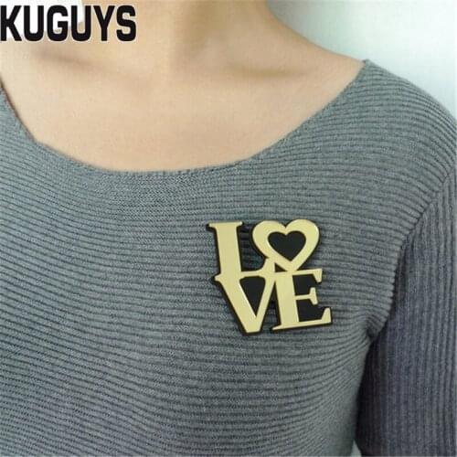 KUGUYS Brooches Letter On Clothes