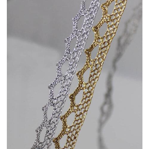Cusack 9 meter 0.7 cm Lace Trim Ribbon Gold Silver for Garments Home Textiles Trimmings DIY Crafts Cake Decor Lace Fabric