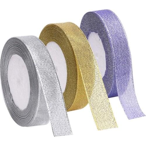 1 ” (25mm) Width Metallic Glitter Ribbons for Holiday Wedding Birthday Party Decoration Gift Wrapping (34 Colors Can Choose)