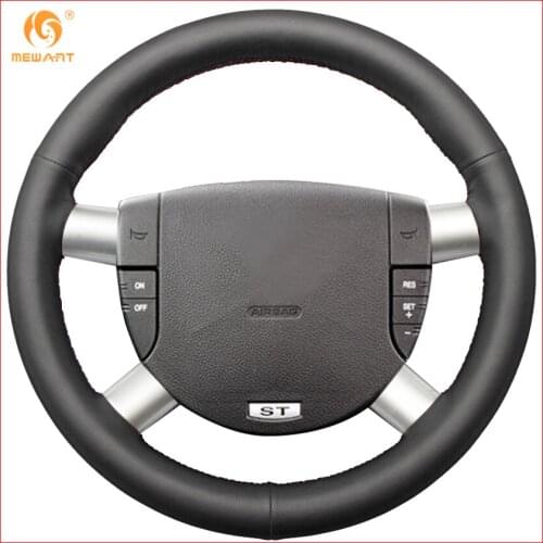 MEWANT Black Genuine Leather Car Steering Wheel Cover for Ford Mondeo Mk3 2002-2006 Accessories Parts