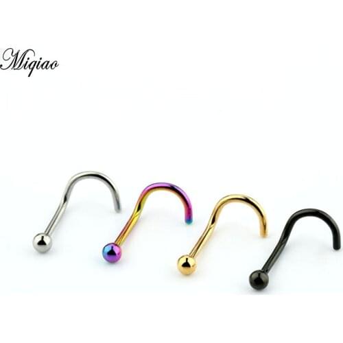Miqiao 1pc Stainless Steel Fake Clip on Nose Rings Faux Nose Rings Fake Septum Rings Oreja Piercings Jewelry