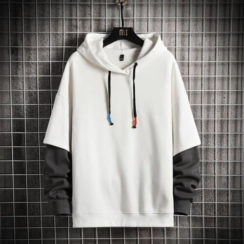 Patchwork Pullover Hoodie Men Streetwear 2021 New Oversized Hooded Sweatshirt Hip Hop Hoodie Mens Hoodies Sweatshirts Harajuku