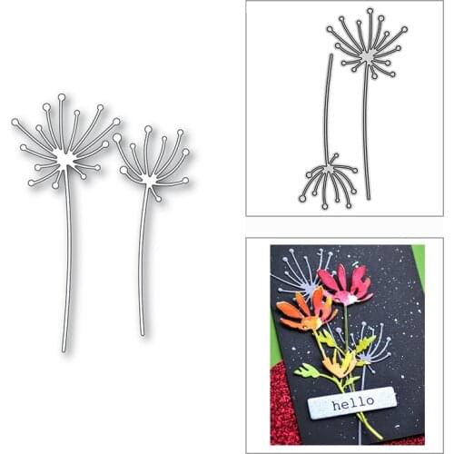 New 2021 Fine Dandelion Seed Stems Metal Cutting Dies for DIY Scrapbooking and Card Making Decorative Embossing Craft No Stamps