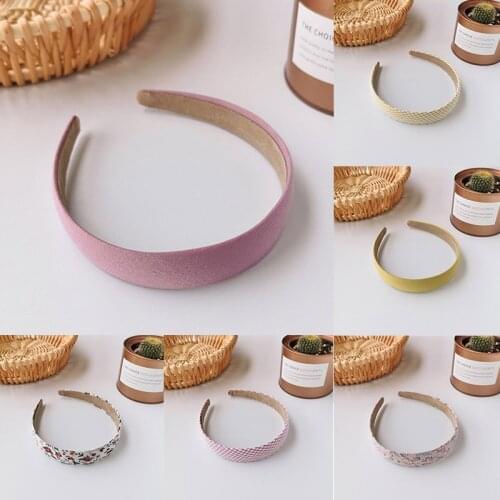 Flower Plaids Pattern Vintage Style Cloth Hairbands For Girls Women Fashion Hairhoop Wide Hair Band Headband Hair Accessories