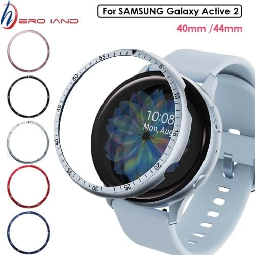 Bezel Ring For Samsung Galaxy Watch active 2 40mm 44mm Protector Case Cover Sport Adhesive Metal Bumper Accessories Active2 40