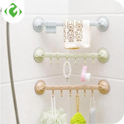 GUANYAO Plastic Suction Cup Kitchen Hanger Organizer Bath Towel Clothes Bathroom Hook Cooking Tool Vacuum Storage Rack Free Nail