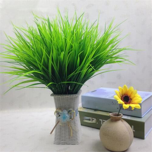 10pcs Plastic Spring Grass Green Artificial Plants for Simulation Flowers Home Hotel Store Dest Decor Decorative