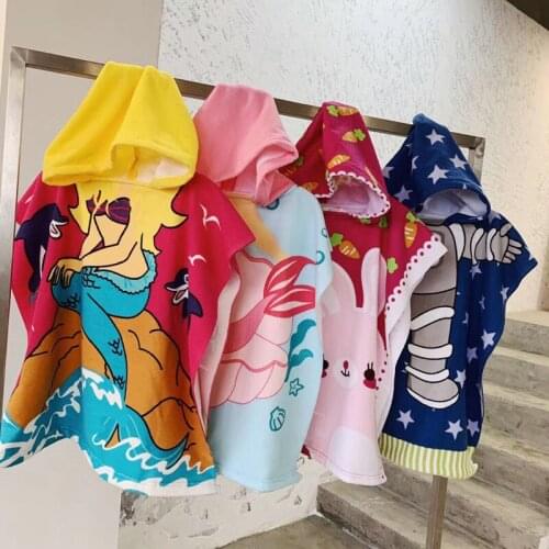 Towel Poncho for Children Microfiber Bathrobe Kids Surf Pool Changing Robe Girl Boy Quick Dry Beach Childrens Swimming Towels