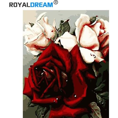 ROYALDREAM Stereo Rose Diy Digital Painting By Digital Modern Wall Art Pictures For The Home Wall Art Works