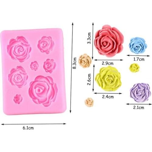 Rose Flower Silicone Molds Sugarcraft Candy Clay Chocolate Gumpaste Moulds Wedding Cupcake Topper Fondant Cake Decorating Tool