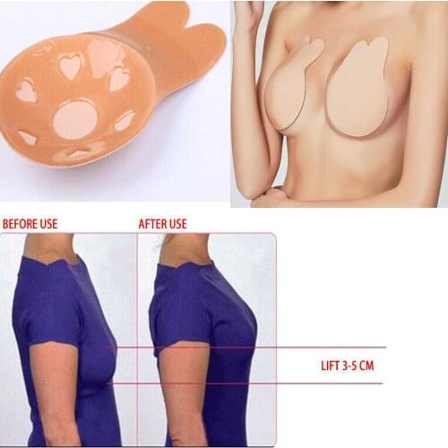 Sexy Women Self Adhesive Push Up Bra Crop Top Silicone Nipple Cover Stickers Invisible Brassie Tape Strapless Blackless