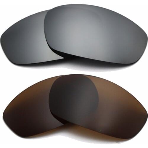 Silver Mirrored & Brown Polarized Replacement Lenses for Straight Jacket 2007 Frame 100% UVA & UVB