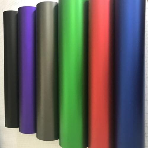 Blue Metallic Matt Vinyl Wrap Car Foil With Air Drain Silver Chrome Matte Vinyl Film RED Matt Film Vehicle Wrapping Sticker Foil