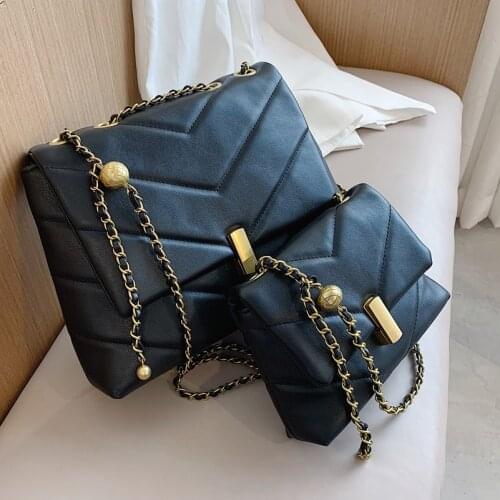 New Soft Leather Chain Women Shoulder Crossbody Bags 2021 Luxury Handbags Ladies Messenger Bags Casual Totes Female Purses
