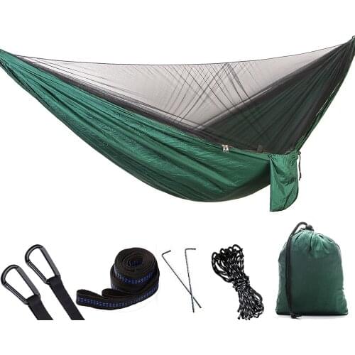 290x140cm 114"x55" Outdoor Camping Hammock With Mosquito-net 210T Nylon Family Garden Vacation For Single or Two Person