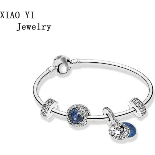 XIAOYI jewelry 100% S925 11 charm snowy night sky ZT0422 bracelet set fashion retro gift to girlfriend