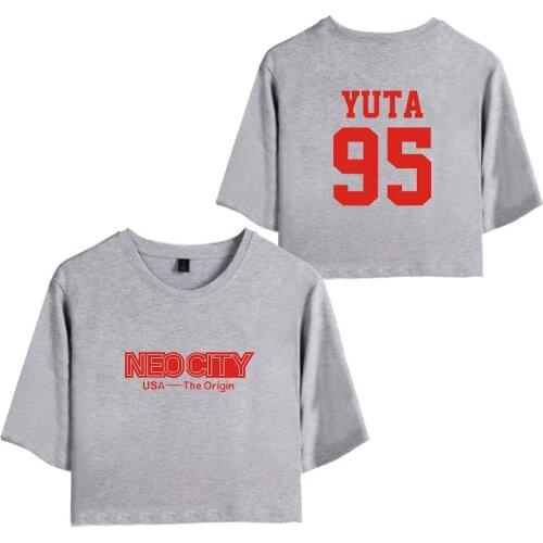 Nct 127 Women Print Crop Tee Short Sleeve Crop T-shirt Slim Fit T-shirt Crop Tee Short Sleeve Cropped Cotton Tee Fitted Top