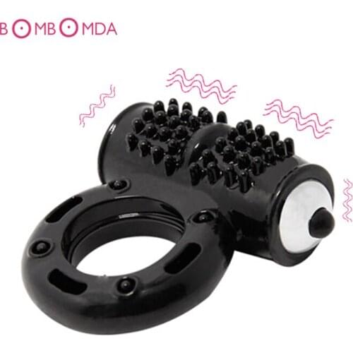 10 Speeds Penis Ring Vibrator Vibrating Cock Ring with Clitoris Stimuator Ejaculation Delay Cockring Adult Sex Toys for Men Male