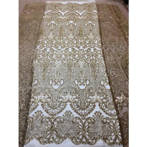 5yards gold color glitter gold mesh luxury hand print sparkle glued glitter african tulle mesh lace for sawing/party