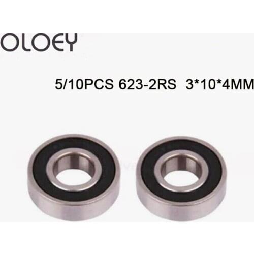 623RS Bearing ABEC-1 3x10x4 mm ( 5/10 Pcs ) Miniature 623-2rs Ball Bearings 623 RS 2RS Bearing