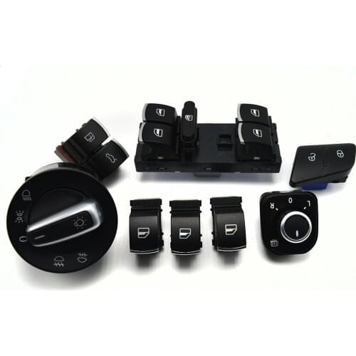 8PCS/SET Window Headlight Mirror Tailgate & Fuel Door Control Switch Button For VW Passat B6 3C0962125B 5ND959565B 5ND941431A