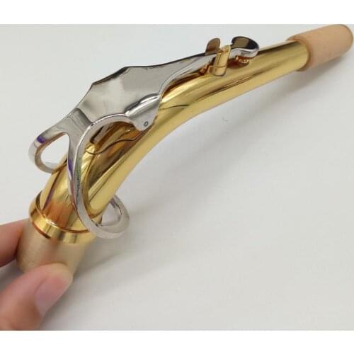 Free Shipping Brand New Eb Alto Saxophone Necks Professional Sax Necks Brass Accessories Gold lacquer Nickel-plated keys