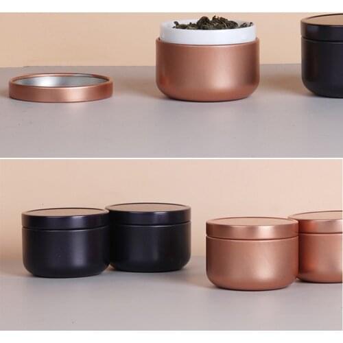 Tea Can Travel Portable Flower Tea Packaging Sealed Cans Metal Trumpet Creative Black Tea Small Tea Cans Tin Box 53x37mm