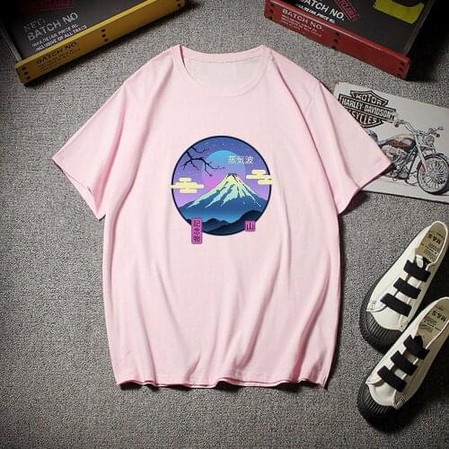 Vaporwave Mount Fuji Memorial Japan Style T-Shirt Women Top O-Neck Casual Clothes New Summer Short Sleeve T Shirt Graphic Tees