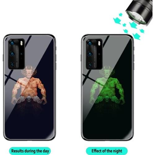 GetsuFumaDen Undying Moon Phone Cases Glow Luminous Glass For Redmi 11 10 8A 6A NOTE 7 8 PRO Xiaomi 10 5 6X 9 5X 9SE PLAY