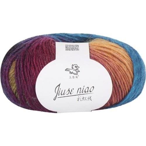 Gradient Dyeing Rainbow Cotton Yarn 50g Needle Crochet Thread Woman DIY Knitting Sweater Hat Scarf Wool Yarn Ball