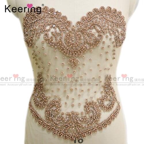 Hand-Made Rhinestone Bodice Applique For Party dress WDP-268
