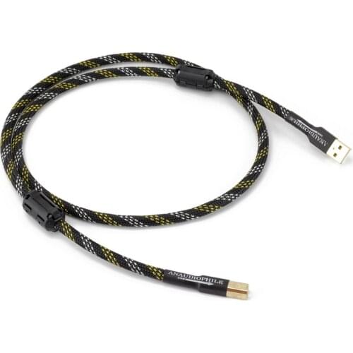 HIFI USB Cable 4N OFC USB Type A To B Data Audio Cable Hi-End USB Cable Low Noise DAC PC